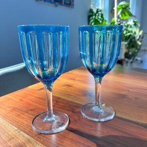 Blue Acrylic Wine Goblets